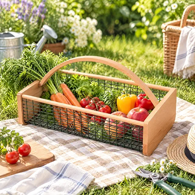 Wooden harvest basket