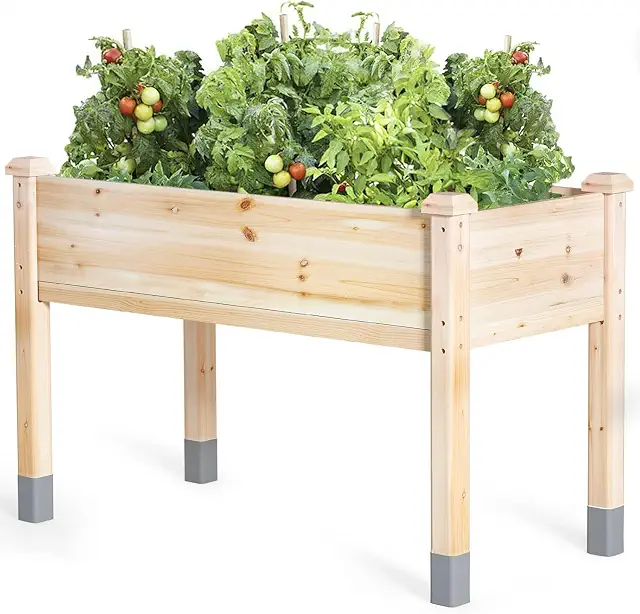 Elevated cedar planter